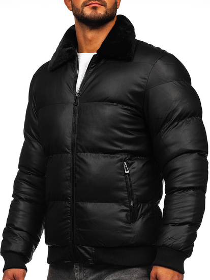 Homme Blouson d'hiver matelassée Noir Bolf M8301