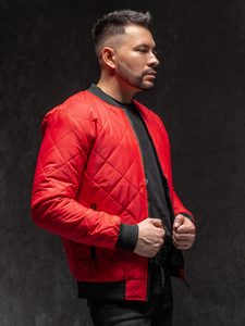 Homme Blouson de transition bomber matelassé Rouge Bolf MY-01A1