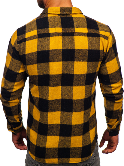 Chemise en flanelle à manche longue pour homme camel Bolf 20723