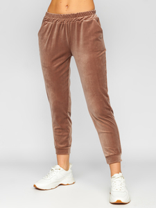 Set de sport en velours deux pièces pour femme marron Bolf 643