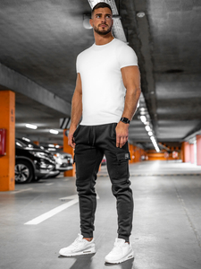 Pantalon cargo de sport pour homme noir Bolf JX325A