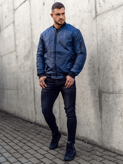 Blouson bomber de transition pour homme bleu foncé Bolf AK95A