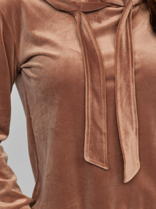 Set de sport en velours deux pièces pour femme marron Bolf 643