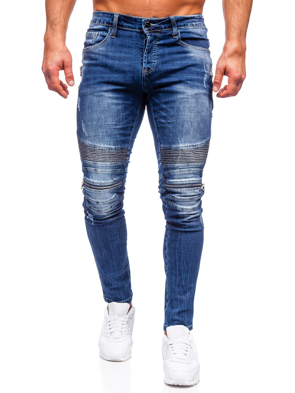 Pantalon en jean slim fit pour homme bleu foncé Bolf MP007BS