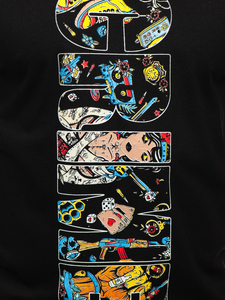 Tee-shirt imprimé en coton pour homme noir Bolf 143023