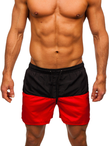 Homme Maillots de bain Noir-Rouge Bolf HM058A