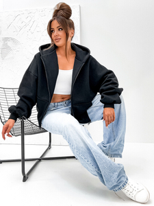 Sweat à capuche isolant papillon pour femme noir Bolf 821112