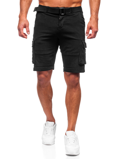Short cargo avec ceinture pour homme noir Bolf MP0109NA