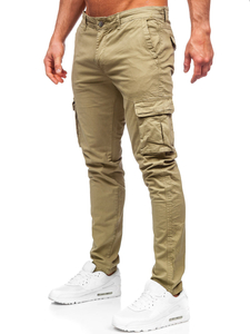 Pantalon cargo en matériel pour homme vert Bolf J682