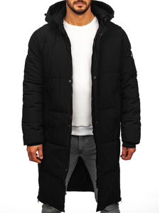 Homme Blouson d'hiver longue matelassée Noir Bolf 91M9912