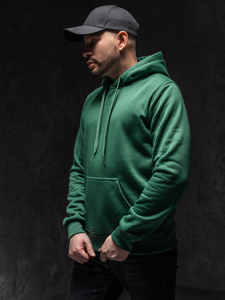 Homme Sweat-shirt kangourou à capuche Vert foncé Bolf 2009A1