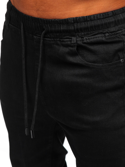 Homme Pantalon de jogging en jean Noir Bolf 8162