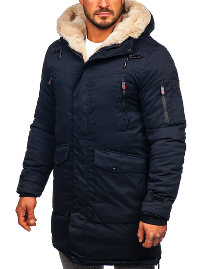 Parka d'hiver pour homme bleue foncée Bolf 22M50