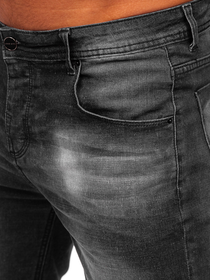 Homme Pantalon court en jean Noir Bolf MP0277N