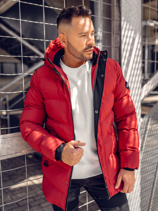 Homme Blouson d'hiver matelassé Rouge Bolf 7330