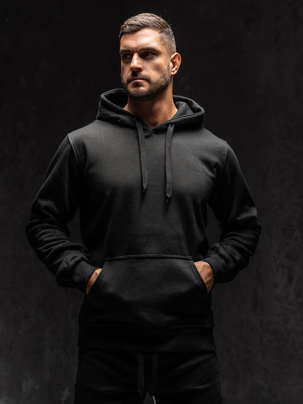 Homme Sweat-shirt kangourou à capuche Noir Bolf 2009A1