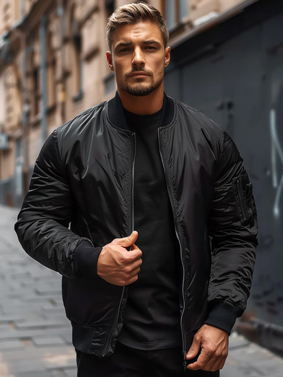 Blouson bomber de transition pour homme noir Bolf AK95A