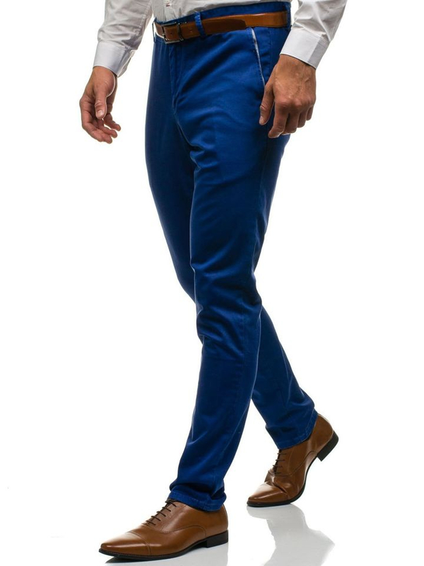 Le pantalon formel pour homme bleu Bolf 4326