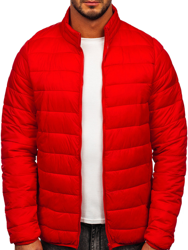 Blouson rouge matelassé de transition pour homme Bolf LY33