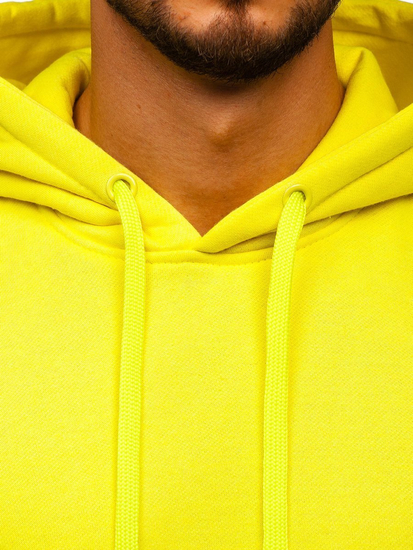 Sweat-shirt pour homme à capuche jaune-fluo kangourou Bolf 2009